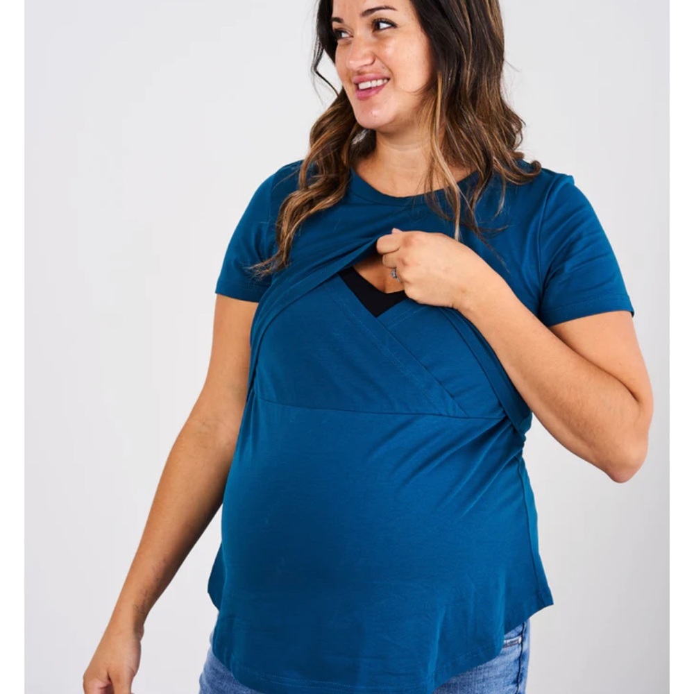 Latched Mama Cotton Swing Nursing Tee - Prussian Blue